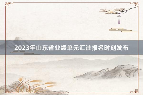 2023年山东省业绩单元汇注报名时刻发布