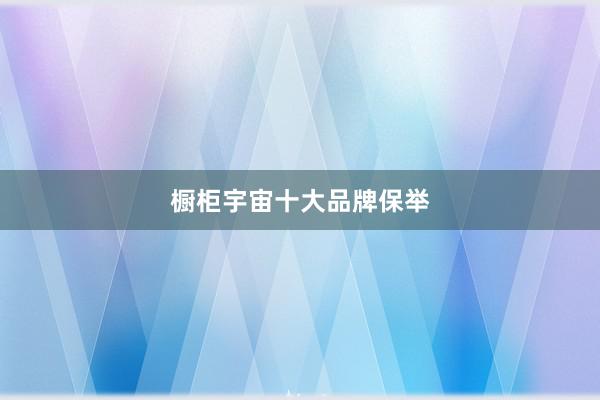 橱柜宇宙十大品牌保举