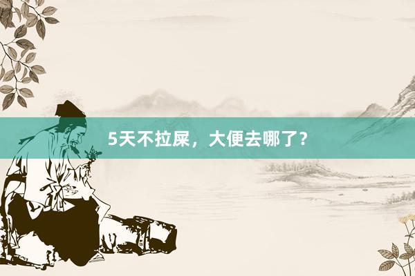 5天不拉屎，大便去哪了？