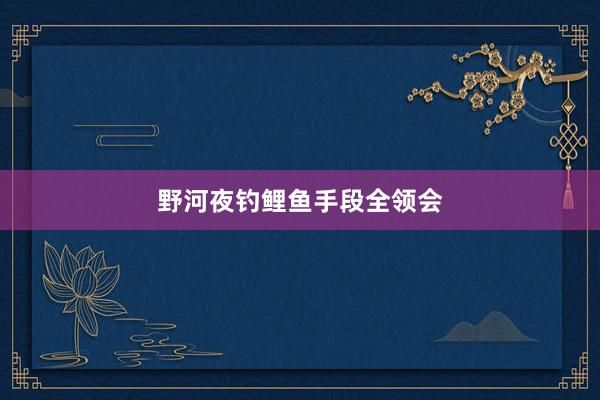 野河夜钓鲤鱼手段全领会