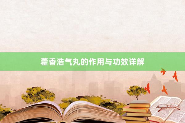 藿香浩气丸的作用与功效详解