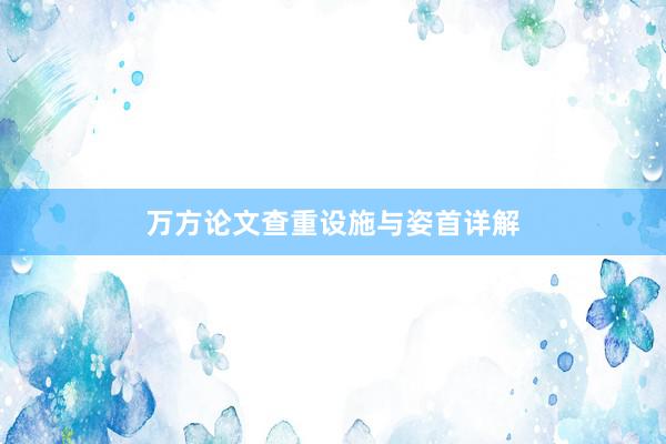 万方论文查重设施与姿首详解